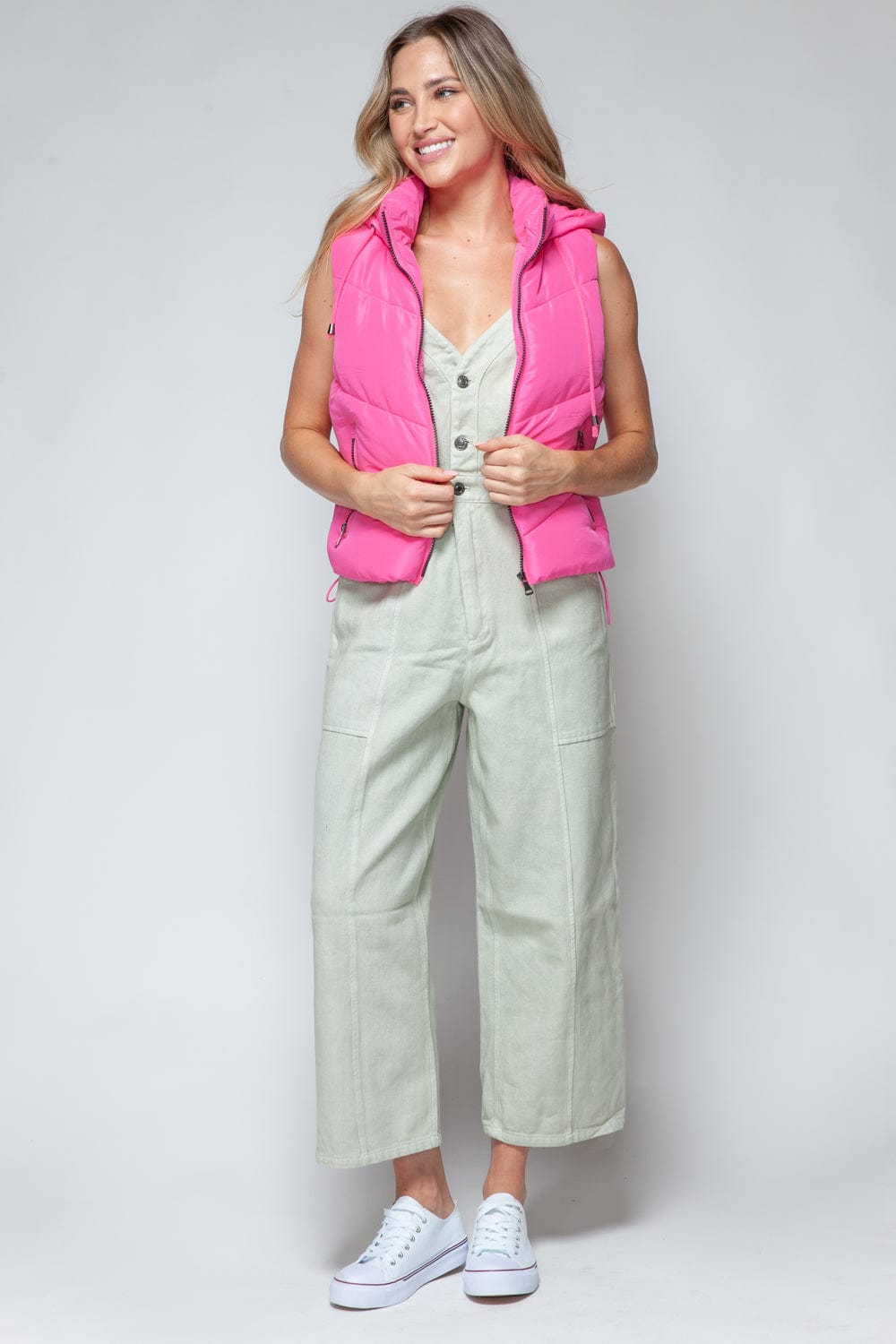 Quilted Hooded Snobbish Vest with Zip Up Design - Trendy outerwear/vests in Pink for Women | The802Gypsy