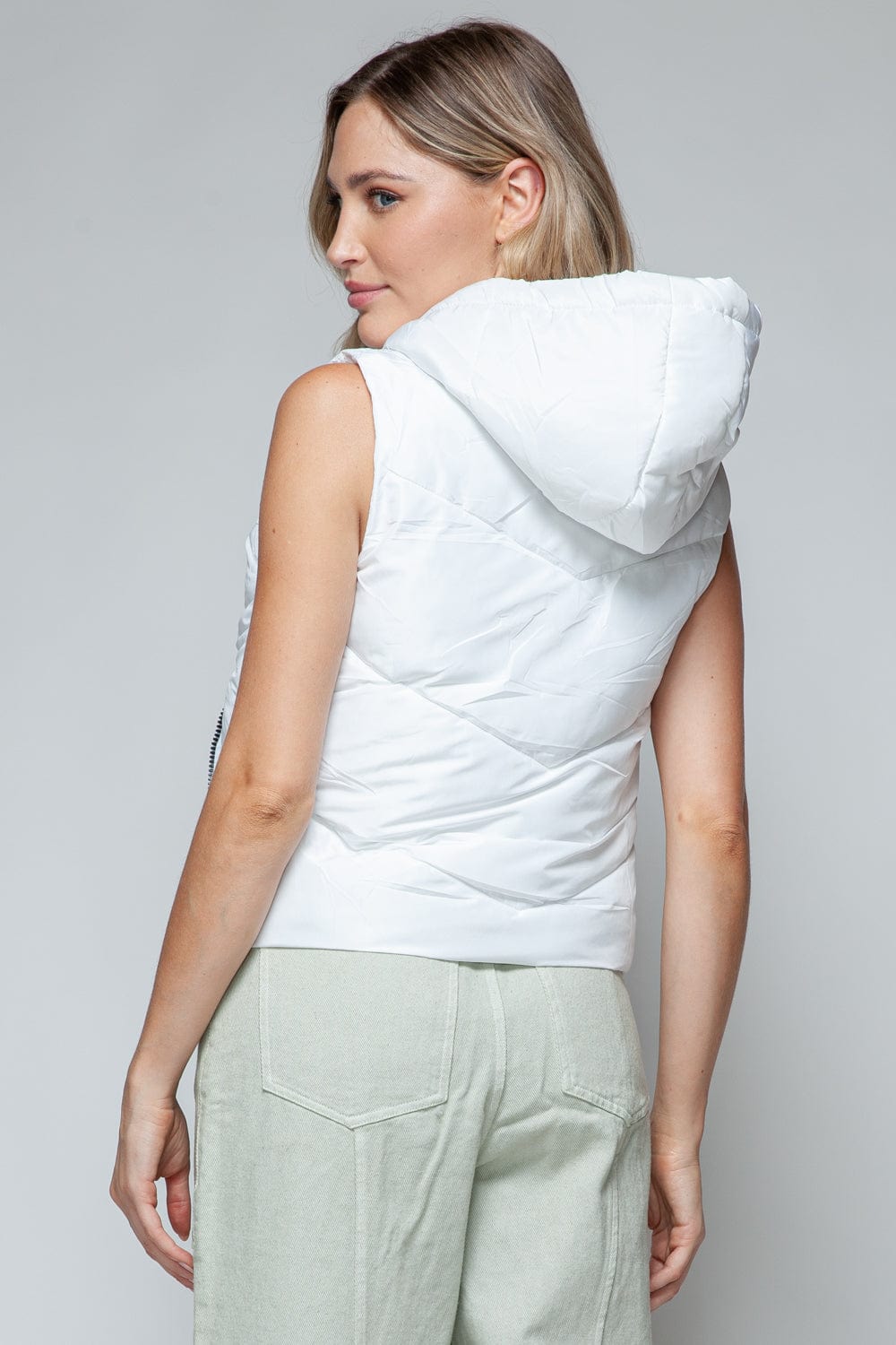 Zip - Up Quilted Snobbish Hooded Vest - Trendy coats and jackets in White for Women | The802Gypsy