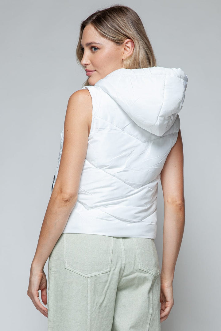 Zip - Up Quilted Snobbish Hooded Vest - Trendy coats and jackets in White for Women | The802Gypsy