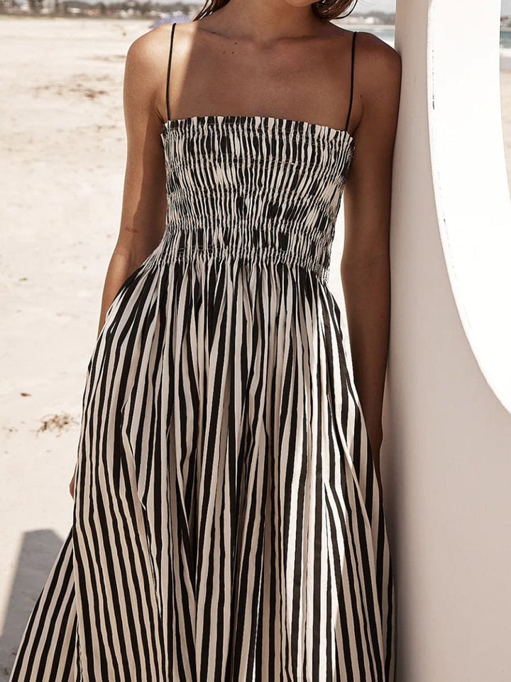 Striped Cami Dress - Trendy Dress/casual in Black/White for Women | The802Gypsy