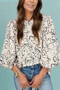 Three - Quarter Sleeve Blouse - Trendy Tops/Blouses & Shirts in Ivory for Women | The802Gypsy