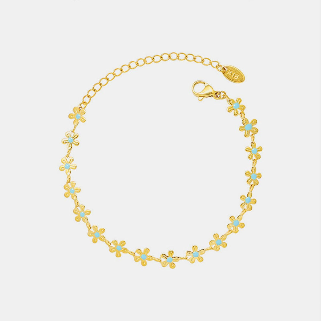 Titanium Steel Drip Oil Flower Bracelet - Trendy Women's jewelry in Gold for Women | The802Gypsy