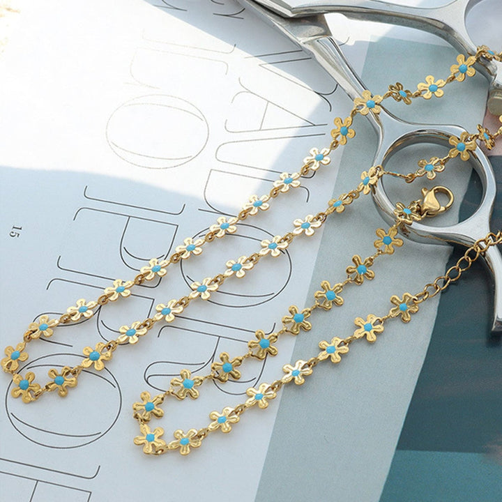 Titanium Steel Drip Oil Flower Bracelet - Trendy Women's jewelry in Gold for Women | The802Gypsy