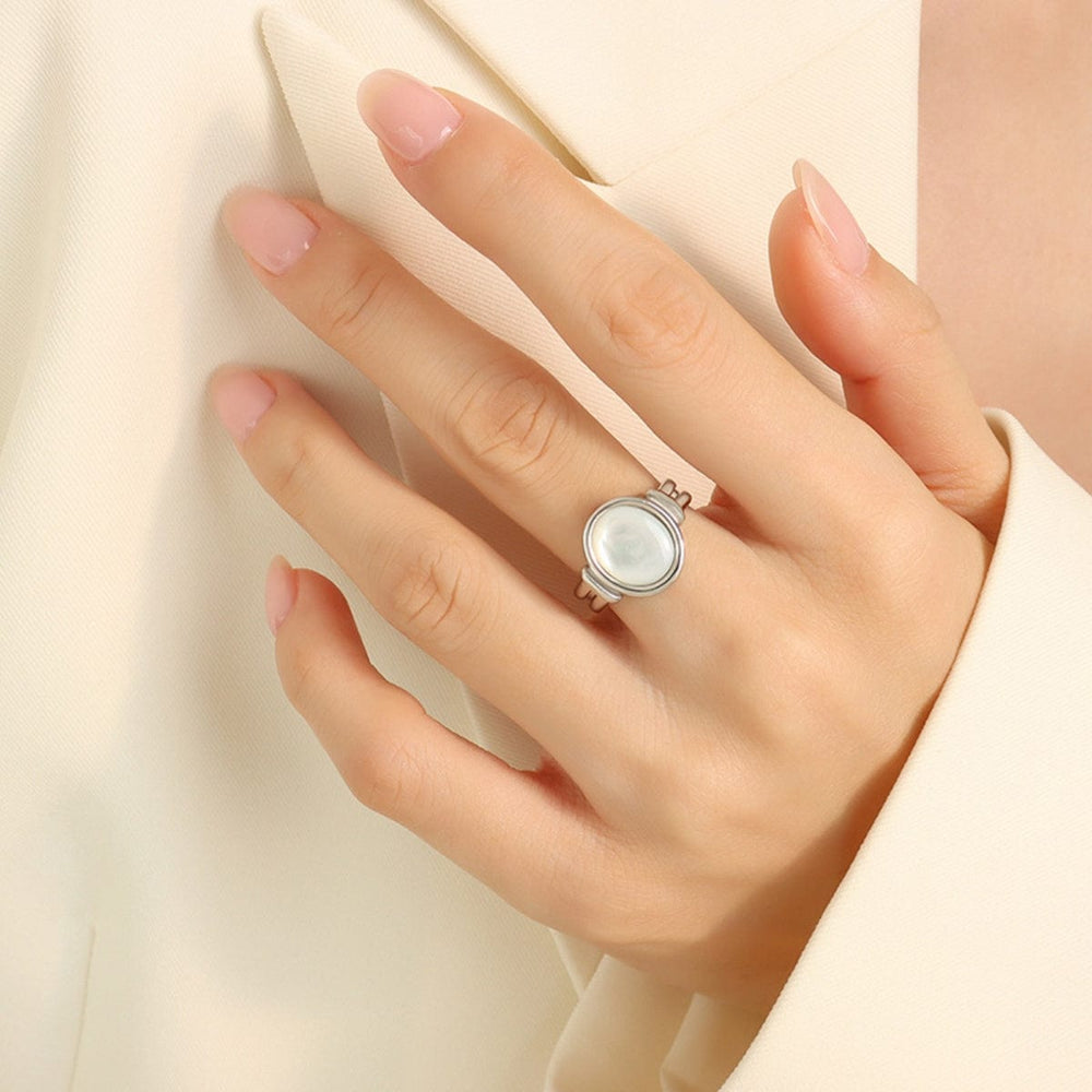 Titanium Steel White seashell Ring - Trendy Women's jewelry in Silver for Women | The802Gypsy