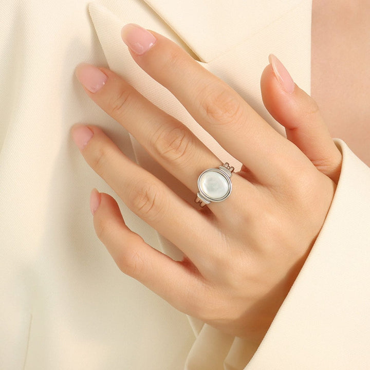 Titanium Steel White seashell Ring - Trendy Women's jewelry in Silver for Women | The802Gypsy