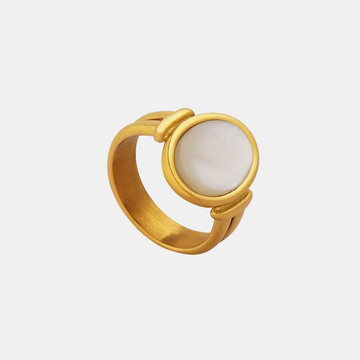 Titanium Steel White seashell Ring - Trendy Women's jewelry in Gold for Women | The802Gypsy