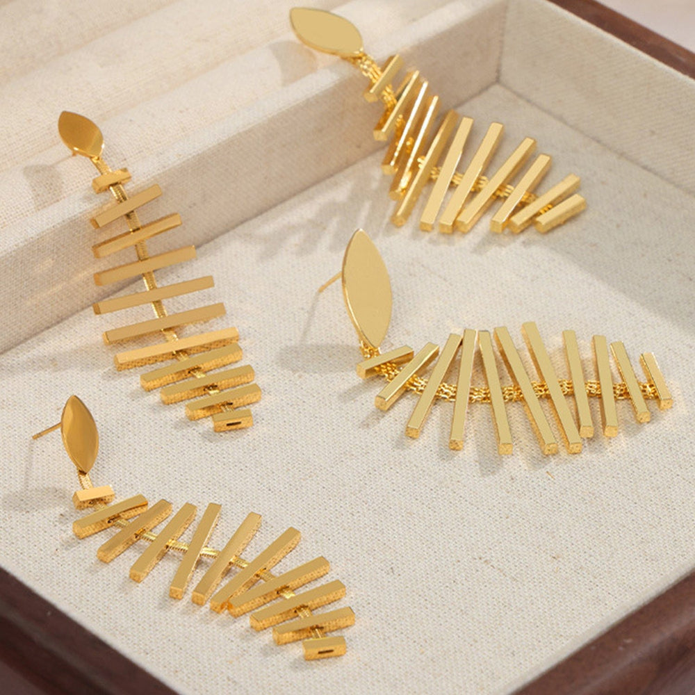 Titanium Steel Wishbone Shape Earrings - Trendy jewelry in Gold for Women | The802Gypsy