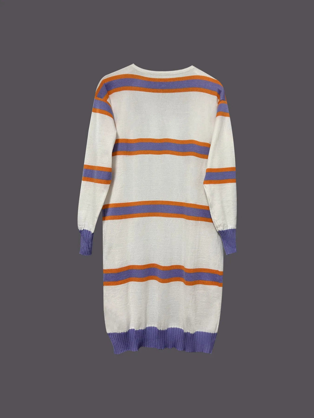 Striped Open Front Longline Cardigan - Trendy Sweater in Lavender for Women | The802Gypsy
