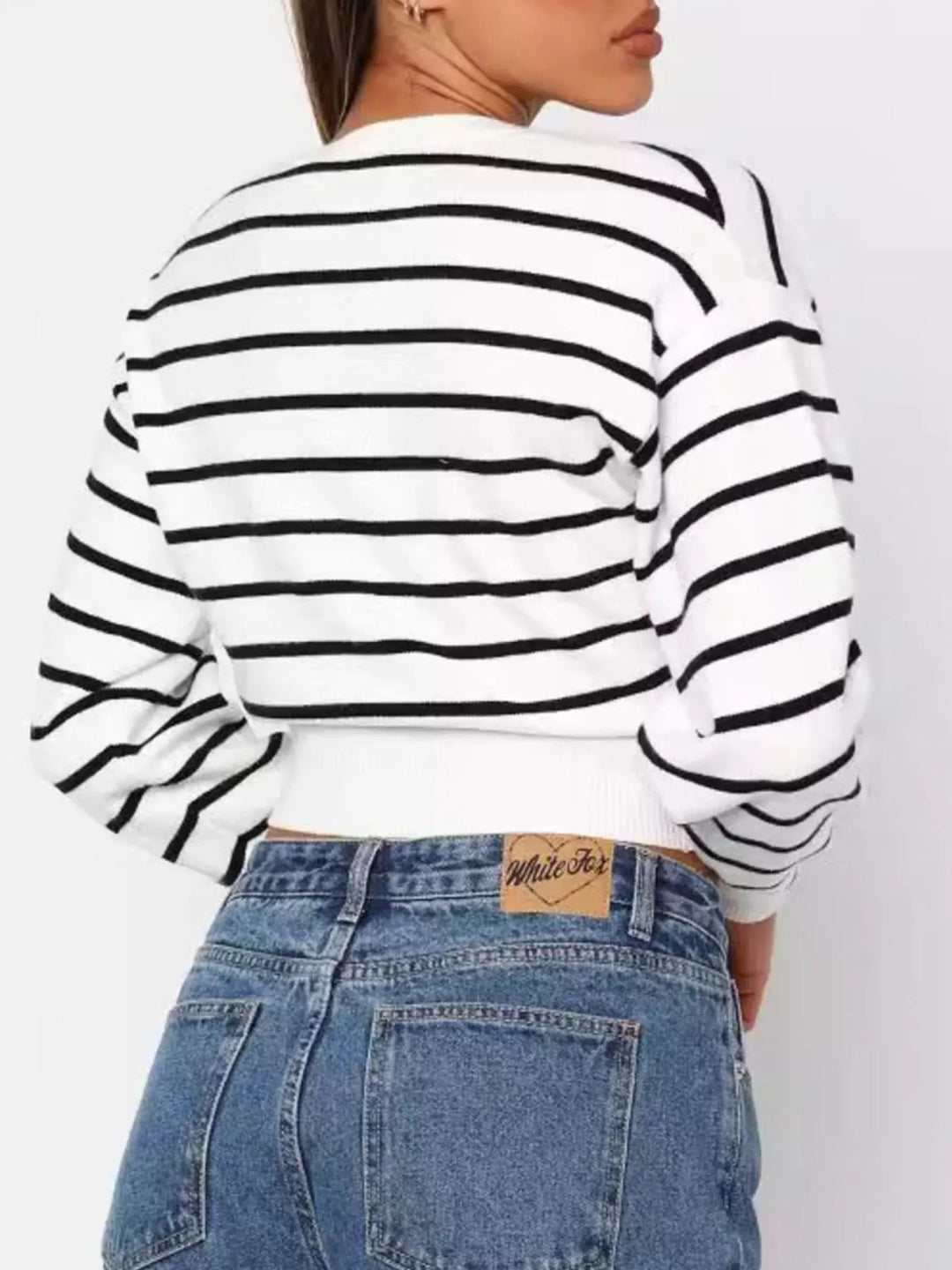 Striped Button Up Cardigan - Trendy Tops in Black And White Stripes for Women | The802Gypsy