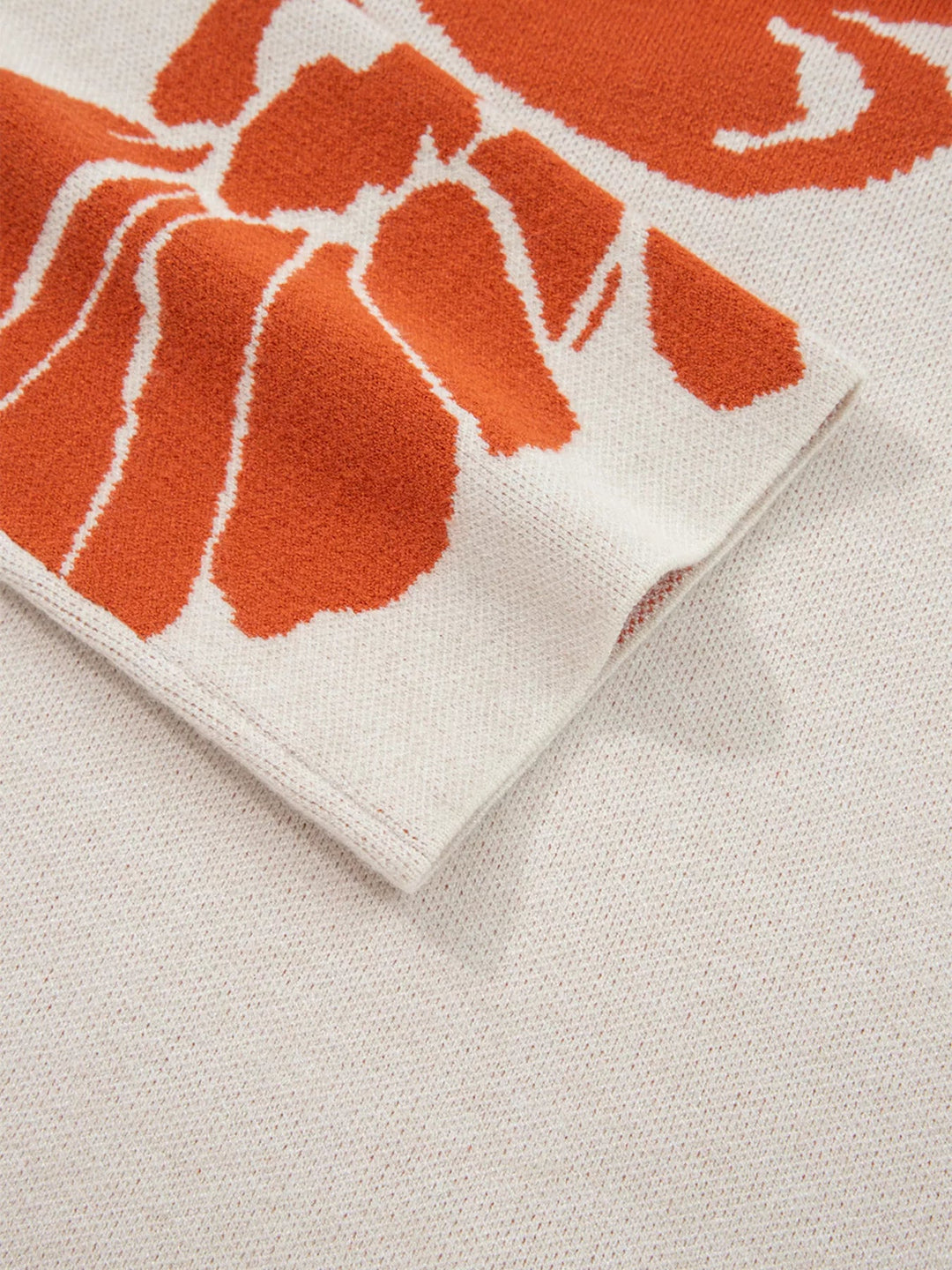 Flower Print Wide Sleeve Sweater - Trendy Tops/Sweaters in Orange for Women | The802Gypsy