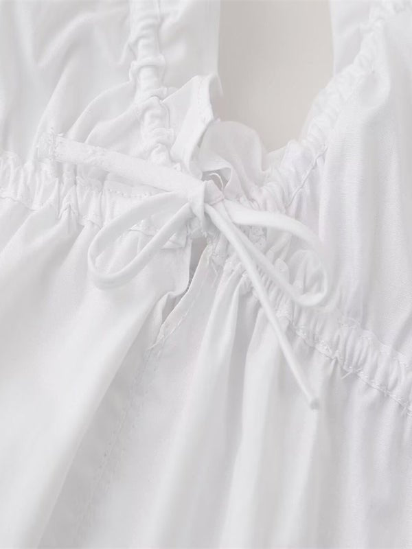 Street Fashion Bow Camisole Top - Trendy Tops/Tank Tops in White for Women | The802Gypsy