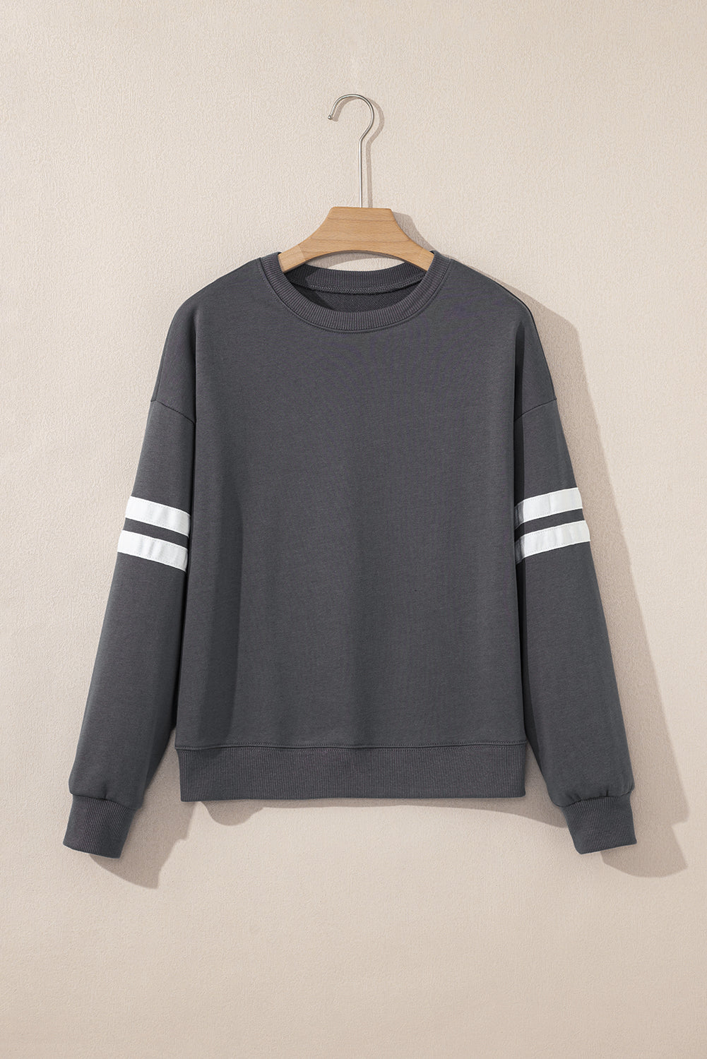 Sudadera universitaria de rayas de gran tamaño