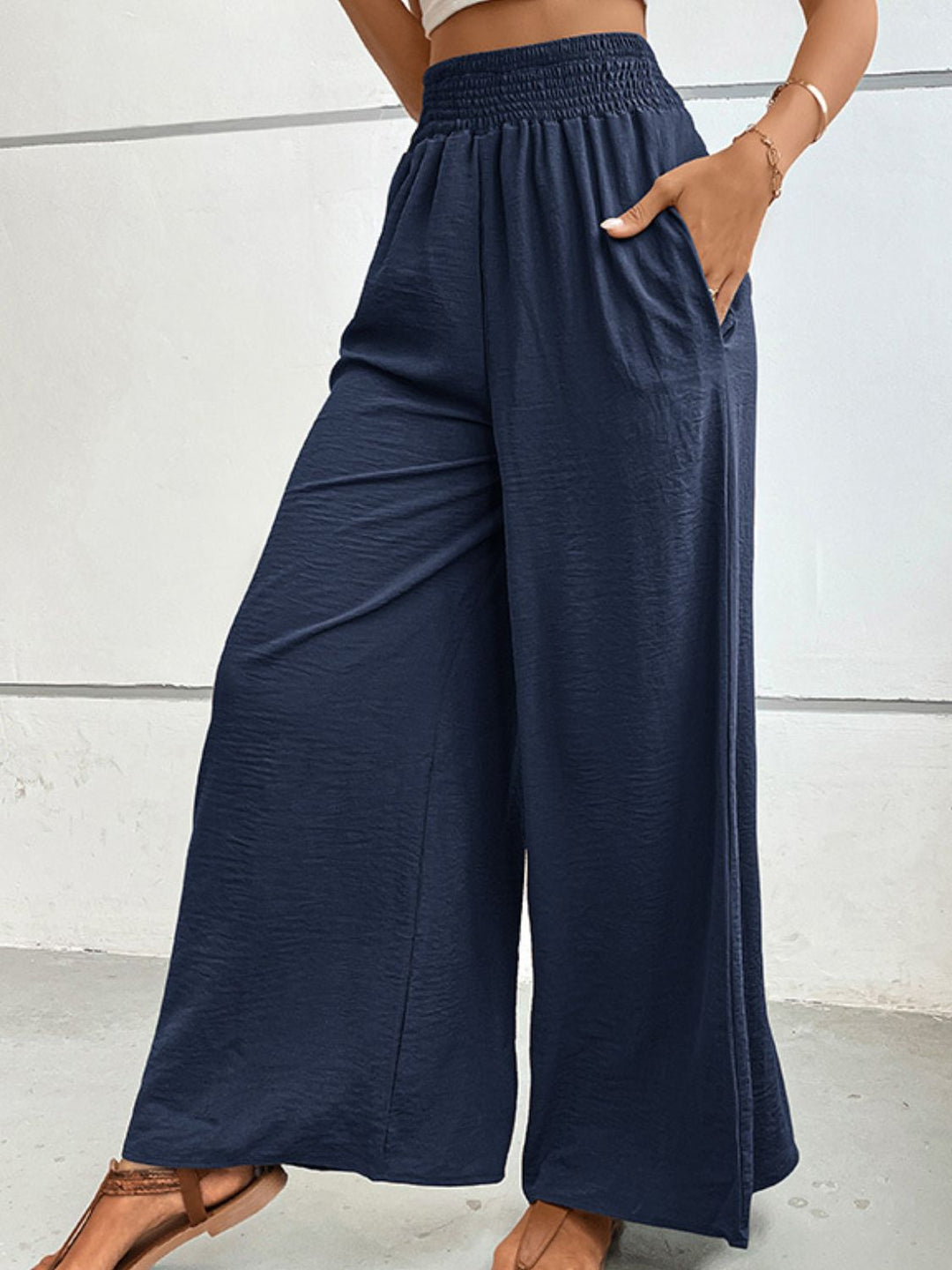 GYPSY-Wide Waistband Relax Fit Long Pants