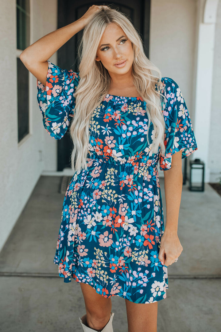 TRAVELING GYPSY-Ruffle Floral Dress
