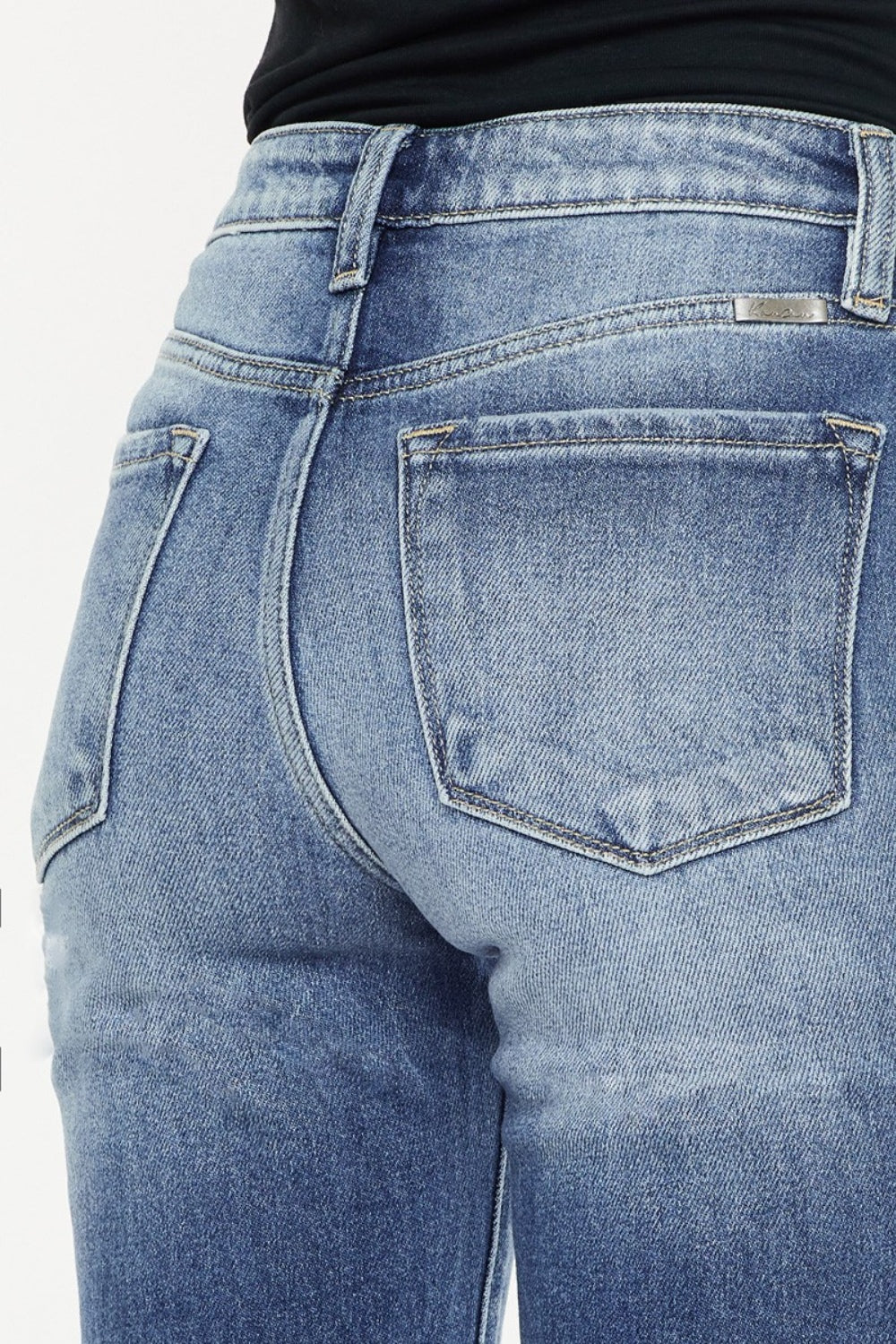 ❤GYPSY-Kancan-High Waist Distressed Hem Cropped Jeans