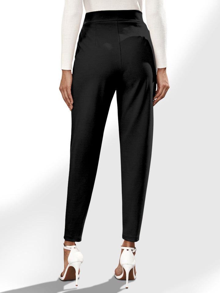 GYPSY-High Waist Straight Pants with Pockets