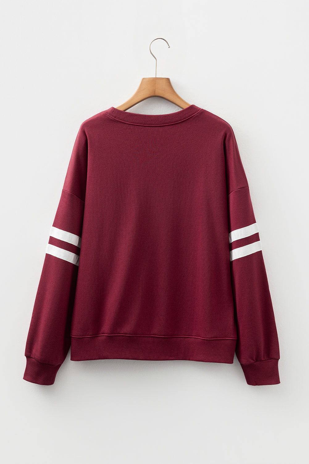 Sudadera universitaria de rayas de gran tamaño