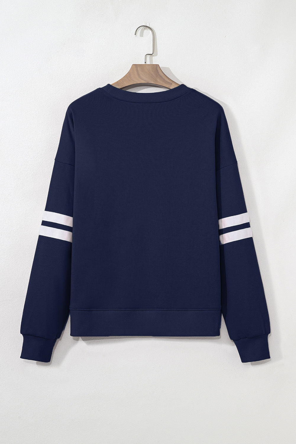 Sudadera universitaria de rayas de gran tamaño