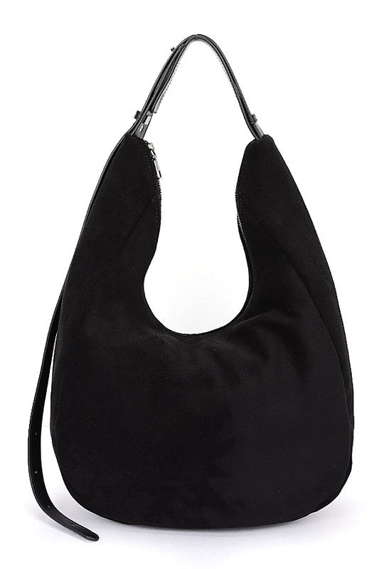 Faux Suede Oversized Shoulder Bag - Trendy Accessories in Black for Women | The802Gypsy