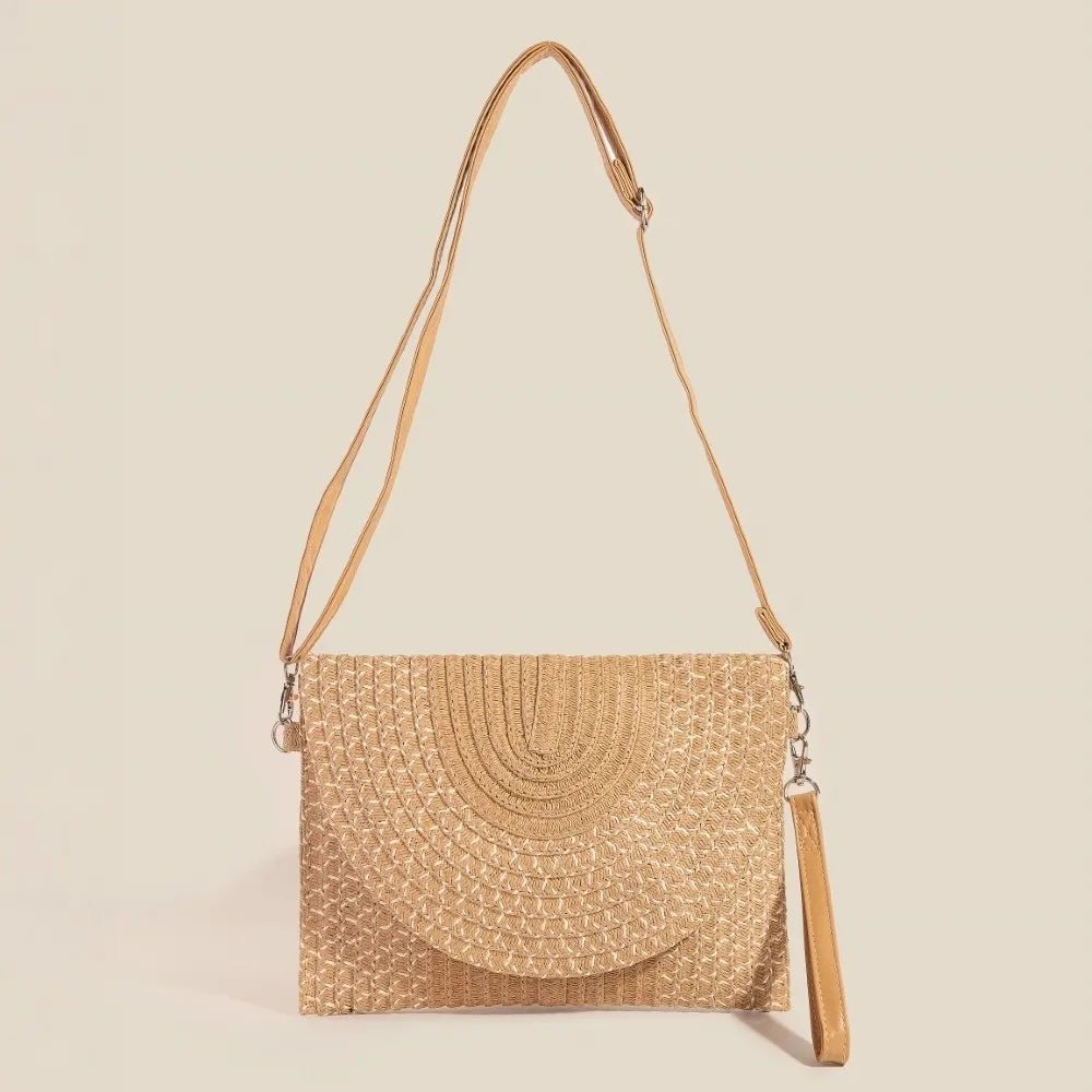 Fame Tight Woven Envelope Clutch Bag Accessories with Tan One Size by The802Gypsy.