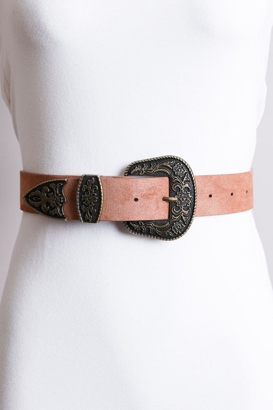 Suede Antique Gold Western Belt - Trendy Accessories/Belt in Camel for Women | The802Gypsy