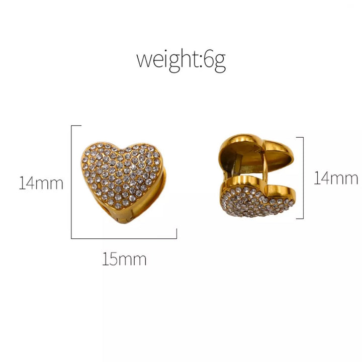Heart - Shaped Zircon Stud Earrings 18K Gold - Plated - Trendy Accessories/Earnings in Gold for Women | The802Gypsy