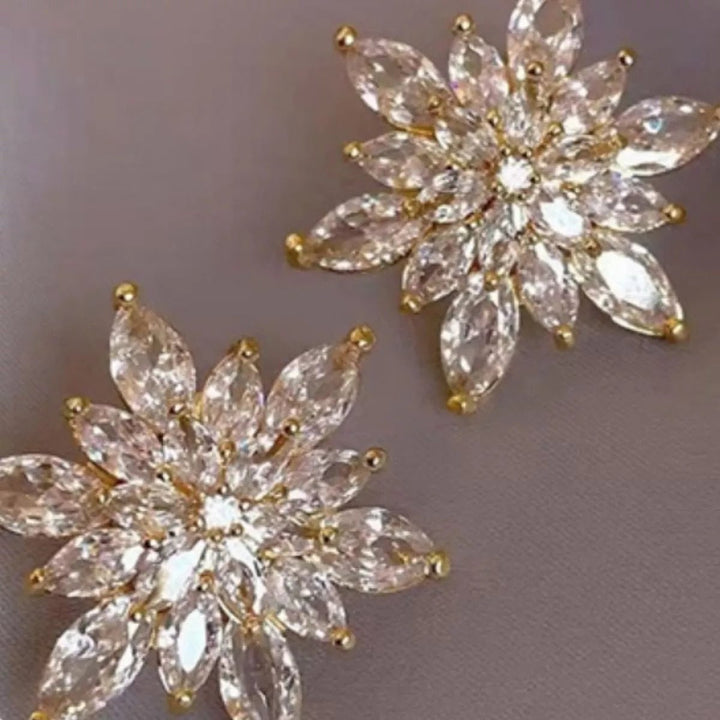 Christmas Snowflake Stud Earrings - Trendy Accessories/Earnings in Gold for Women | The802Gypsy