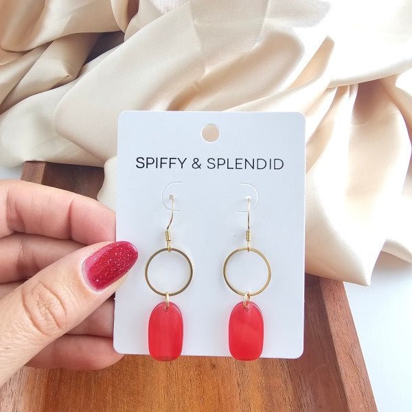 Spiffy & Splendid Emma Earrings – Ruby Red A Dainty Statement - Trendy Accessories/Earnings in Ruby Red for Women | The802Gypsy