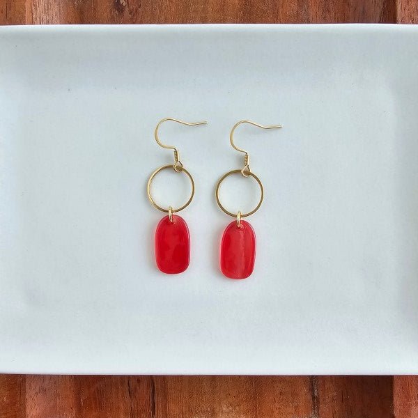 Spiffy & Splendid Emma Earrings – Ruby Red A Dainty Statement - Trendy Accessories/Earnings in Ruby Red for Women | The802Gypsy
