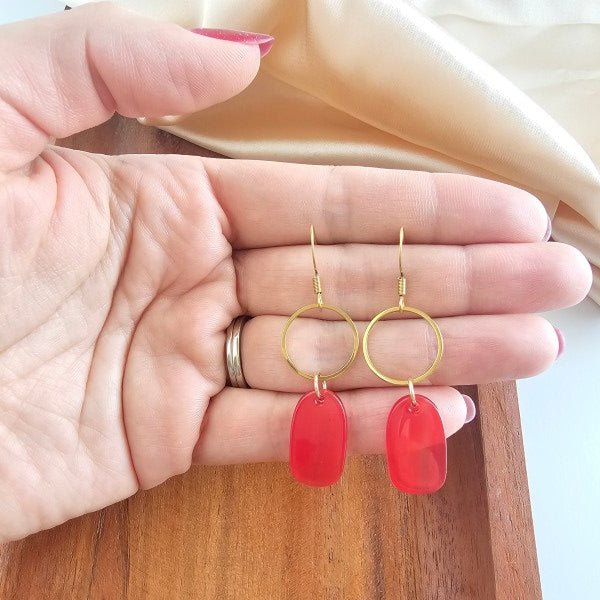 Spiffy & Splendid Emma Earrings – Ruby Red A Dainty Statement - Trendy Accessories/Earnings in Ruby Red for Women | The802Gypsy