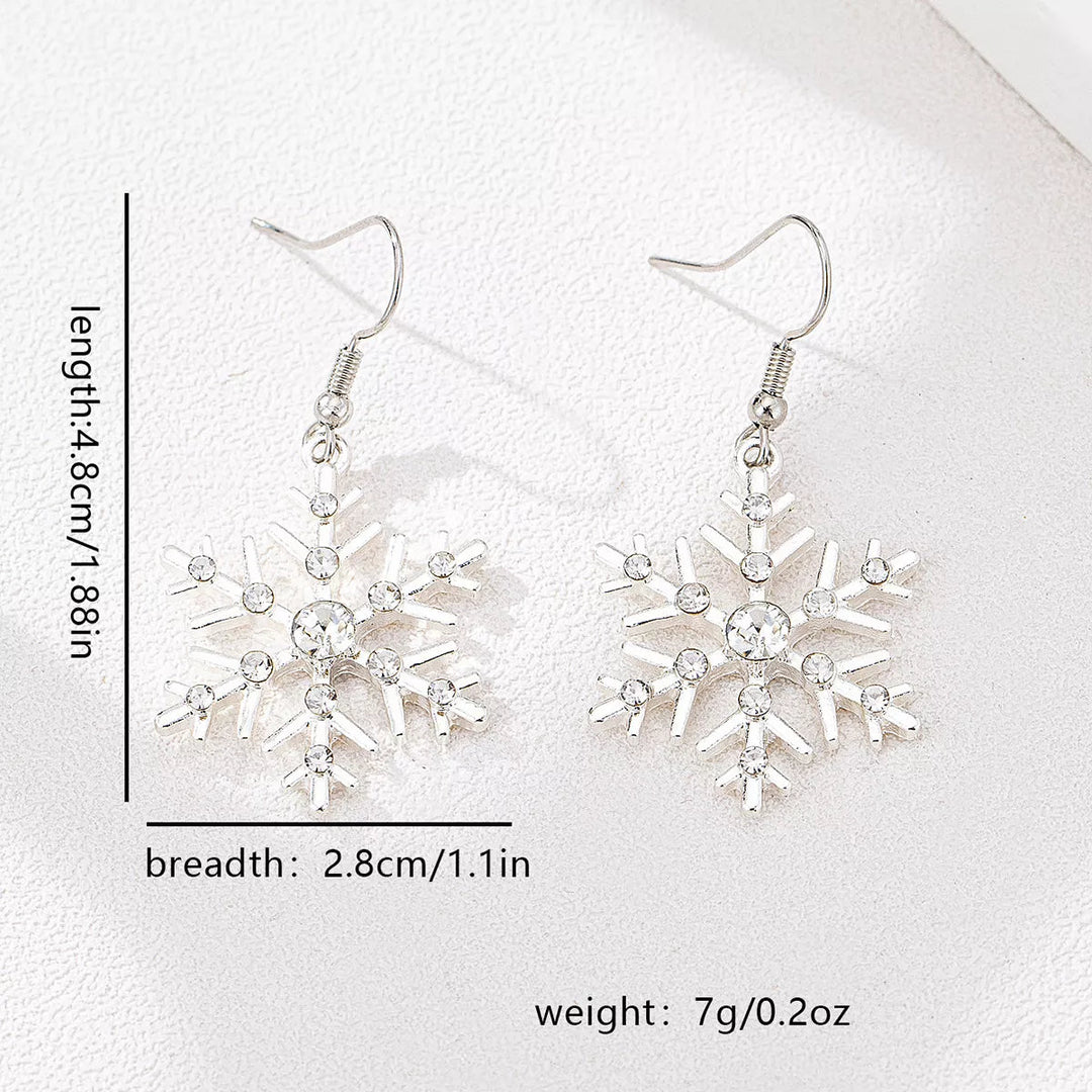 Christmas Snowflake Dangle Earrings - Trendy Accessories/Earnings in Silver for Women | The802Gypsy