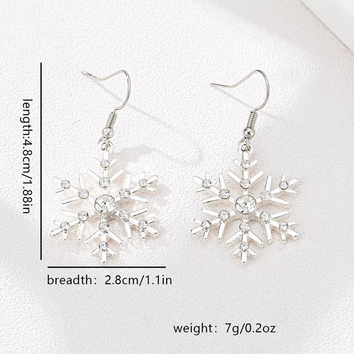 Christmas Snowflake Dangle Earrings - Trendy Accessories/Earnings in Silver for Women | The802Gypsy