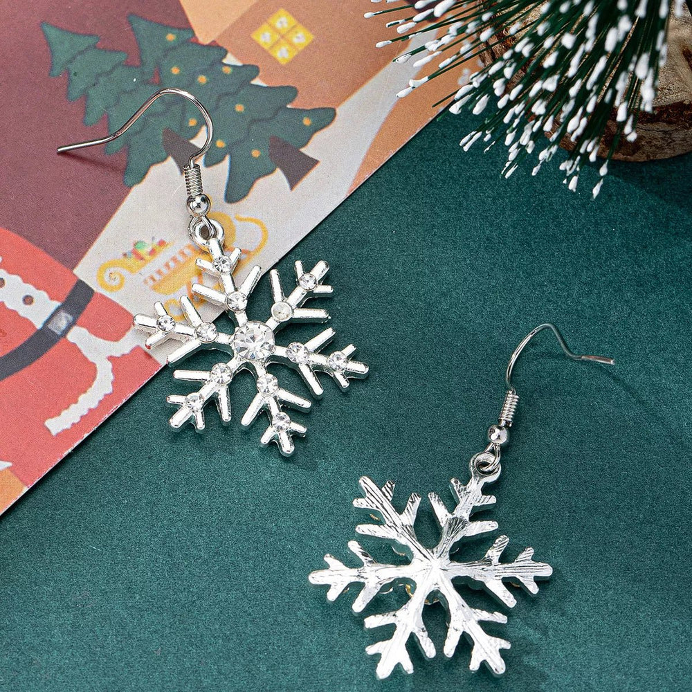 Christmas Snowflake Dangle Earrings - Trendy Accessories/Earnings in Silver for Women | The802Gypsy