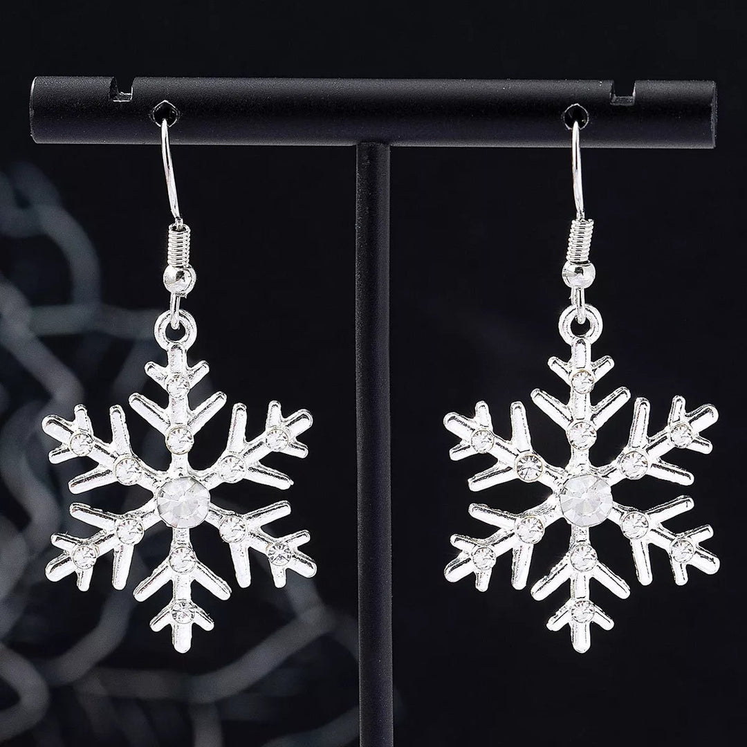 Christmas Snowflake Dangle Earrings - Trendy Accessories/Earnings in Silver for Women | The802Gypsy