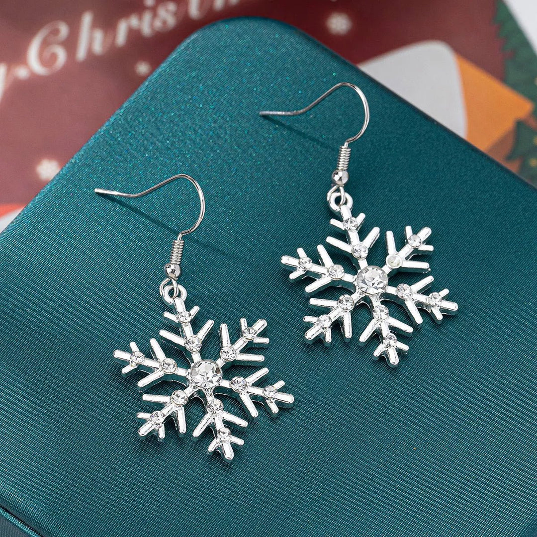 Christmas Snowflake Dangle Earrings - Trendy Accessories/Earnings in Silver for Women | The802Gypsy