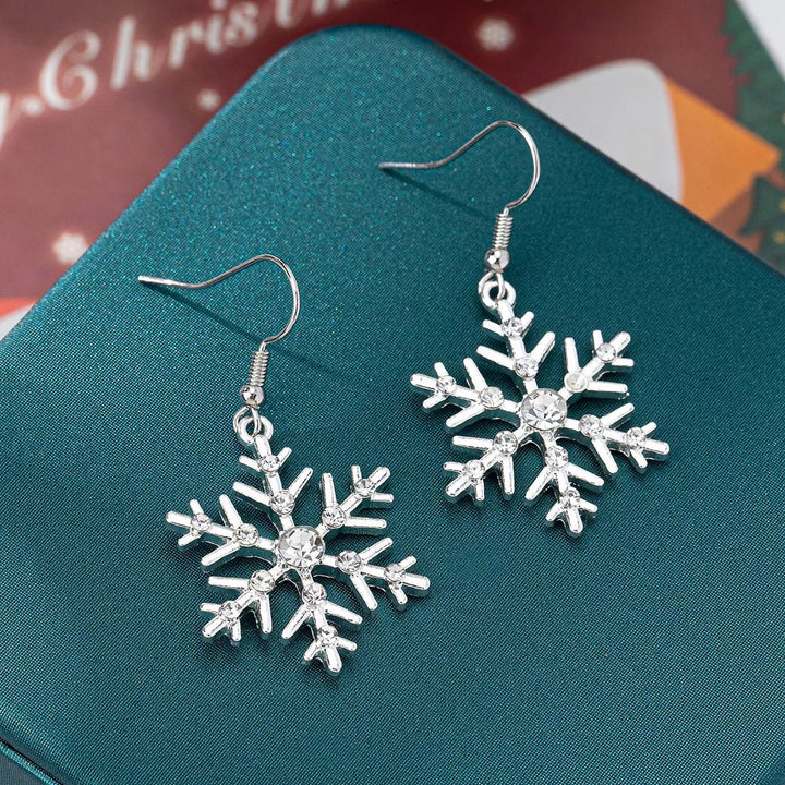 Christmas Snowflake Dangle Earrings - Trendy Accessories/Earnings in Silver for Women | The802Gypsy