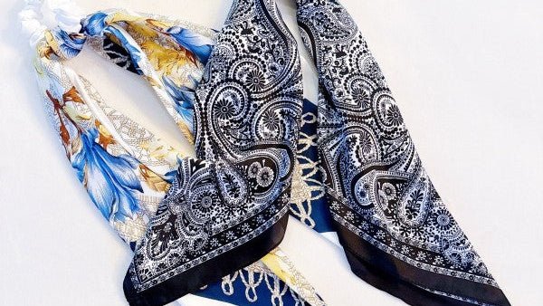 Bandana Scarf Hair Scrunchies Set Of 2 - Trendy Accessories/Hair Ties in Coastal for Women | The802Gypsy