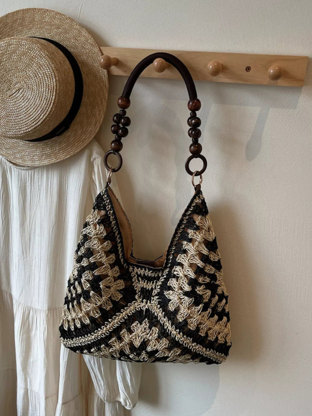 Crochet Hobo Handbag - Trendy Accessories/Handbags in Black for Women | The802Gypsy