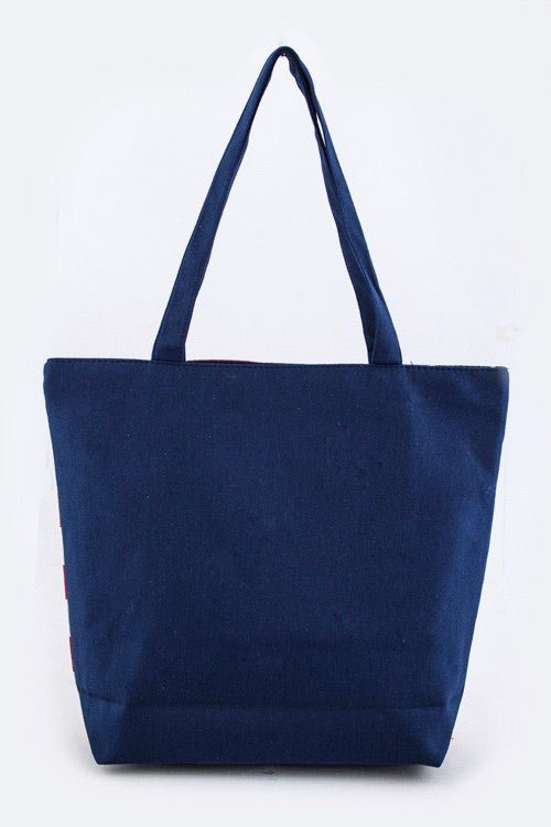 American Flag Print Fashion Tote - Trendy Accessories/Handbags in RED/BLUE for Women | The802Gypsy