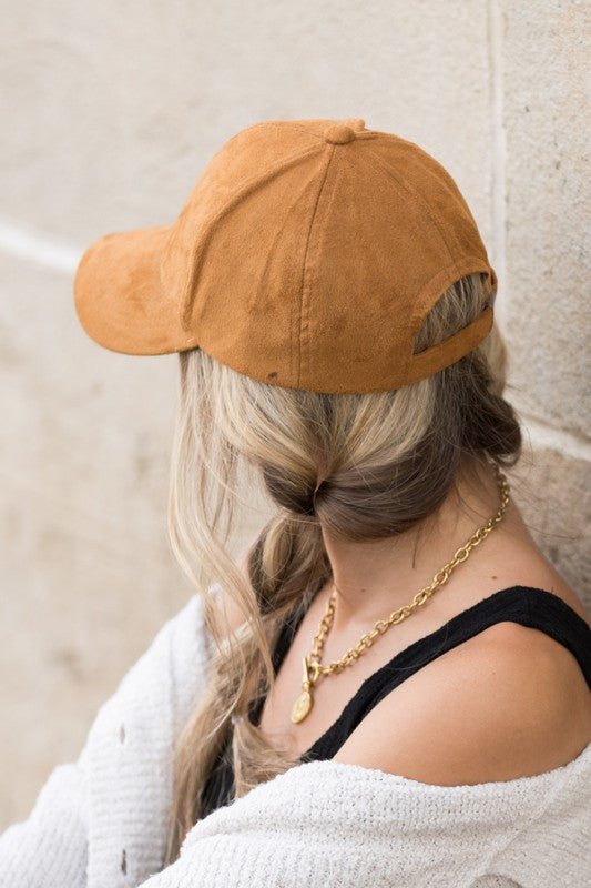 Suede Boyfriend Ball Cap - Trendy Accessories/Hat in Camel for Women | The802Gypsy