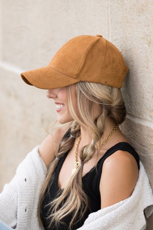 Suede Boyfriend Ball Cap - Trendy Accessories/Hat in Camel for Women | The802Gypsy
