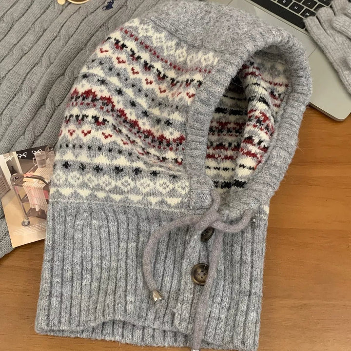 Drawstring Oversized Knitted Hat - Trendy Accessories/Hat in Gray for Women | The802Gypsy