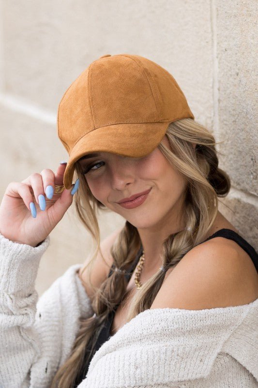 Suede Boyfriend Ball Cap - Trendy Accessories/Hat in Khaki for Women | The802Gypsy