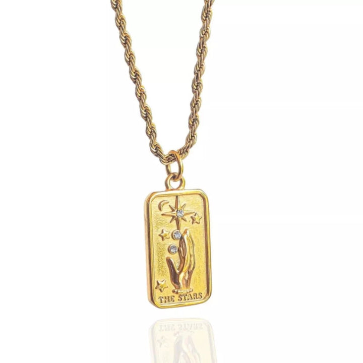 18K Gold Tarot Card Necklace - Trendy Accessories/Necklaces in STARS for Women | The802Gypsy