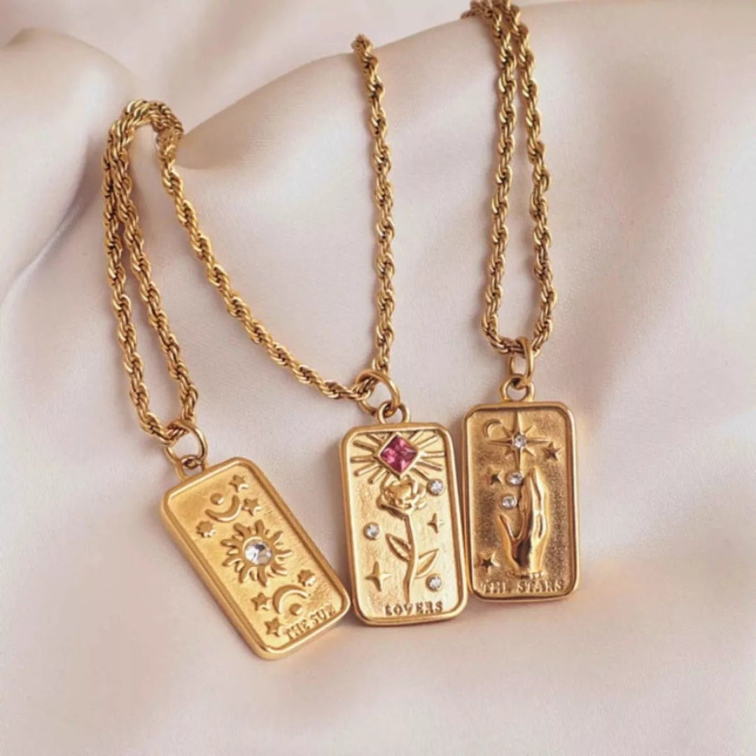18K Gold Tarot Card Necklace - Trendy Accessories/Necklaces in STARS for Women | The802Gypsy