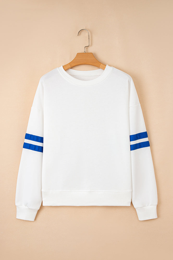 Sudadera universitaria de rayas de gran tamaño