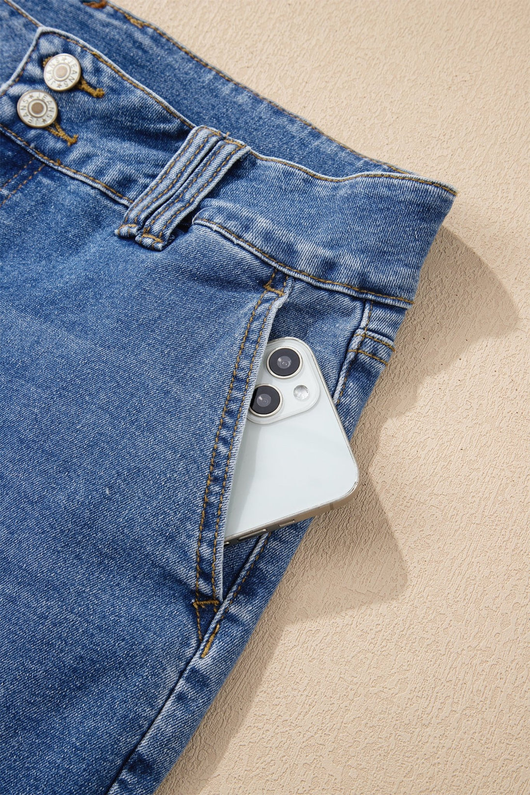 Double Button Zip Fly Straight Leg Jeans - Trendy Bottoms/Jeans in Ashleigh Blue for Women | The802Gypsy