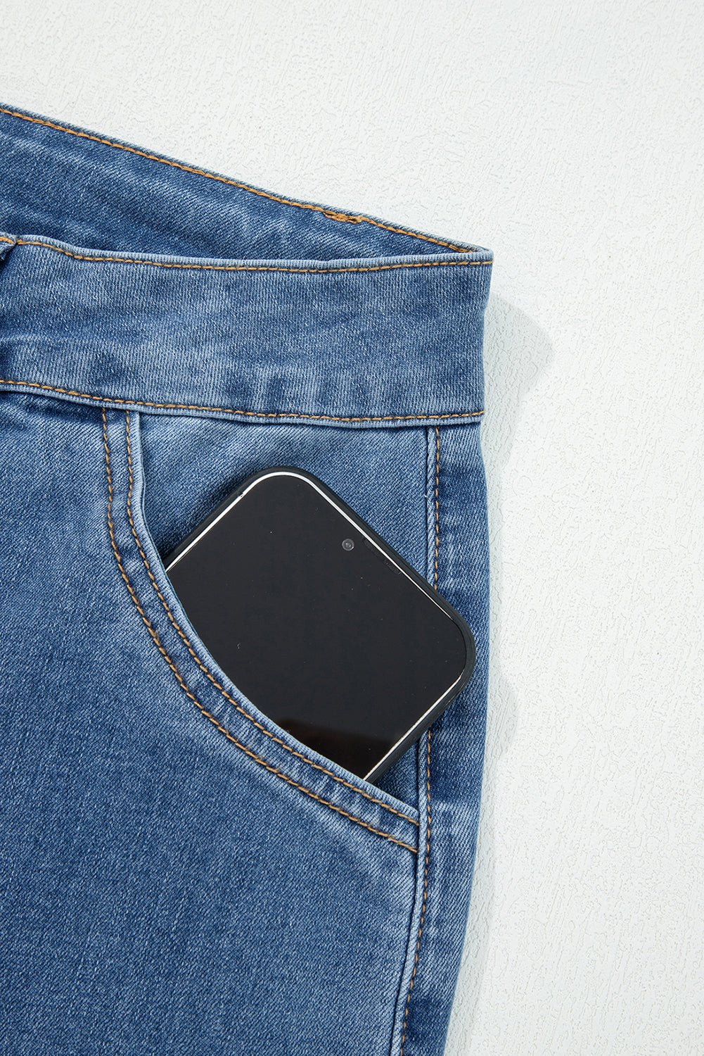 Multi Buttons High - Waist Wide - Leg Jeans - Trendy Bottoms/Jeans in Ashleigh Blue for Women | The802Gypsy