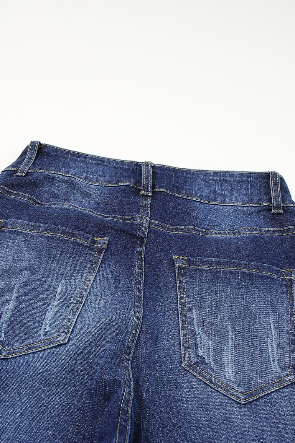 High Waist Distressed Straight Leg Jeans - Trendy Bottoms/Jeans in Blue - 2 for Women | The802Gypsy