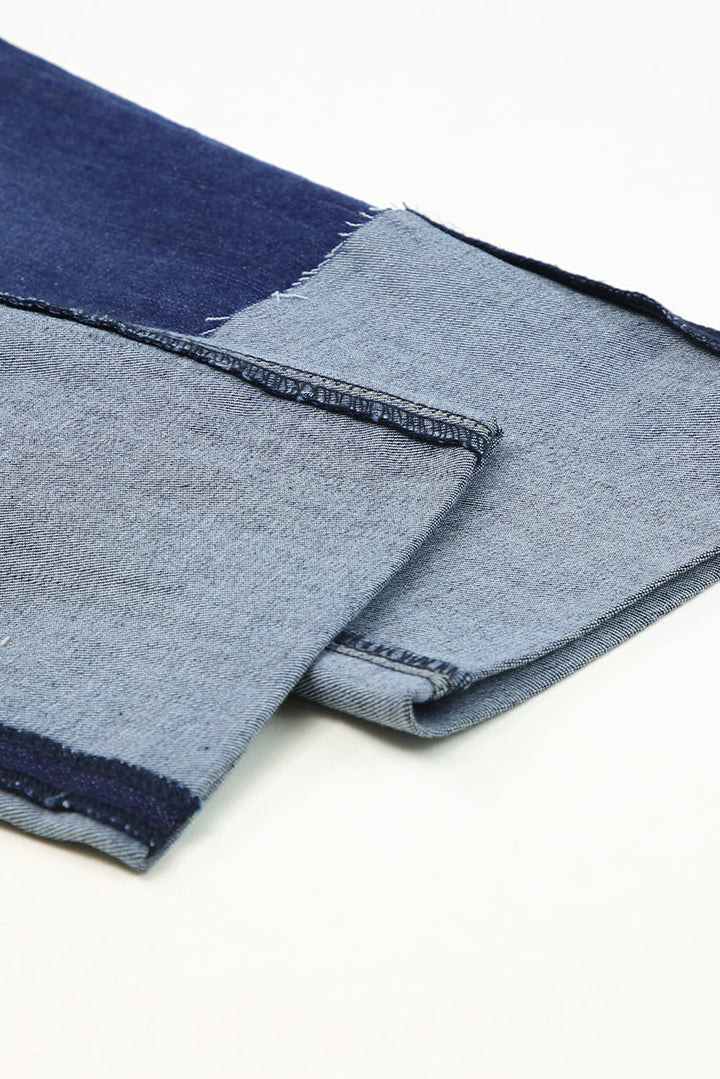 High Waist Distressed Straight Leg Jeans - Trendy Bottoms/Jeans in Blue - 2 for Women | The802Gypsy